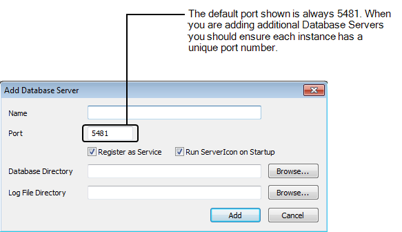 Add Database Server