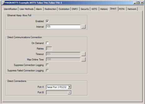 WITS Outstation Form - Direct tab